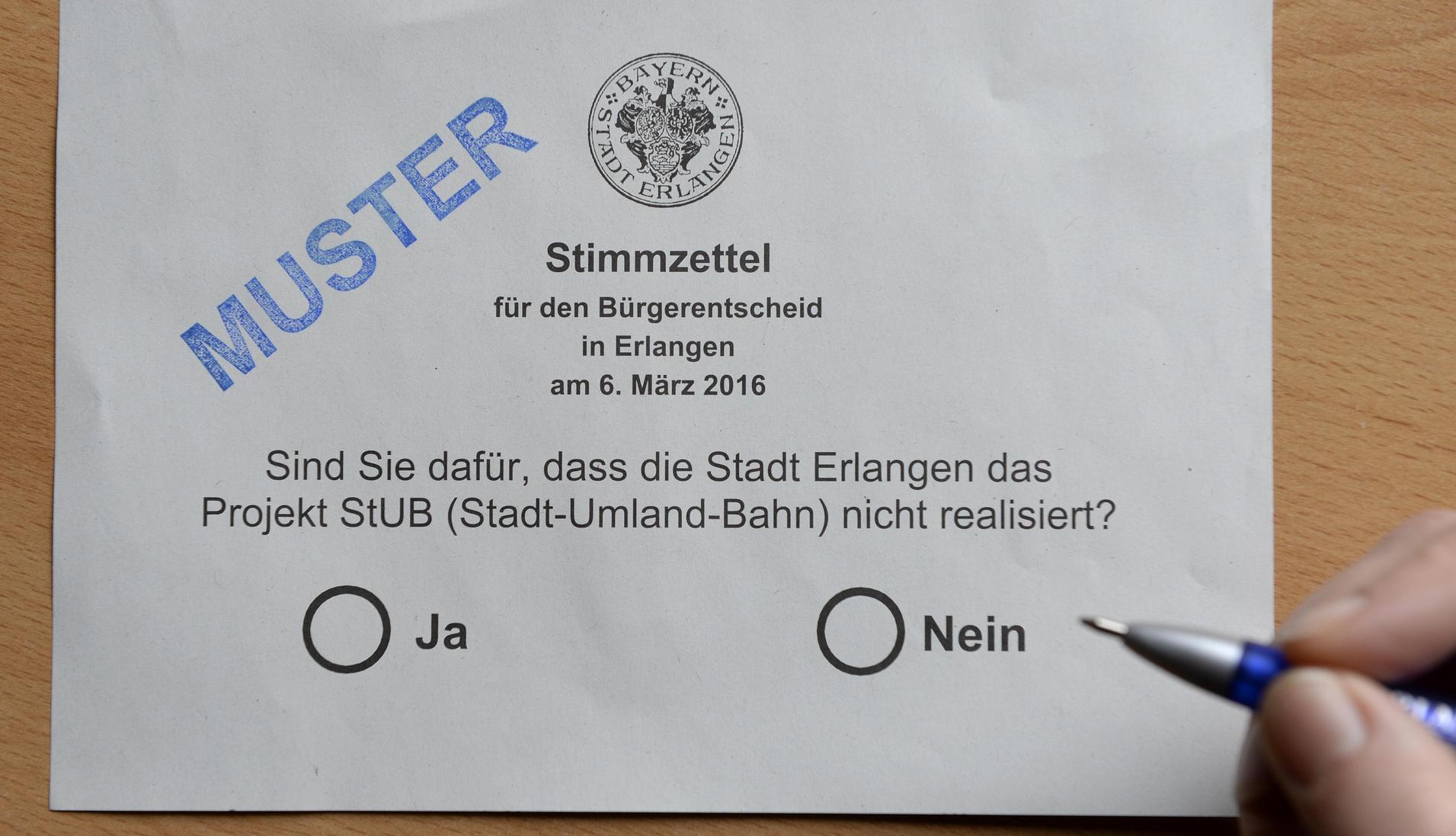 StUBBürgerentscheid in Erlangen Jeder hat ein Kreuz