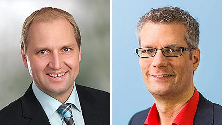 Ulrich Schürr (li.) und Uwe Kirschstein (re.) stehen in der Stichwahl.