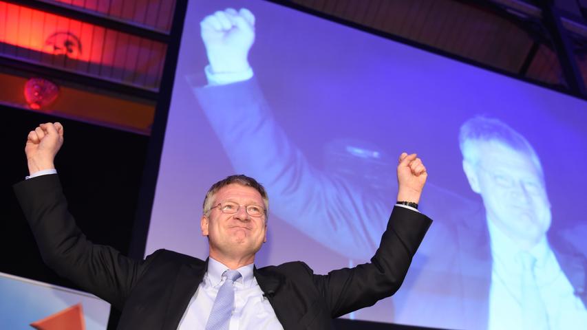 Dafür freut sich die AfD: Jörg Meuthen, Spitzenkandidat in Baden-Württemberg, erreichte mit seiner Partei 15,1 Prozent der Stimmen.