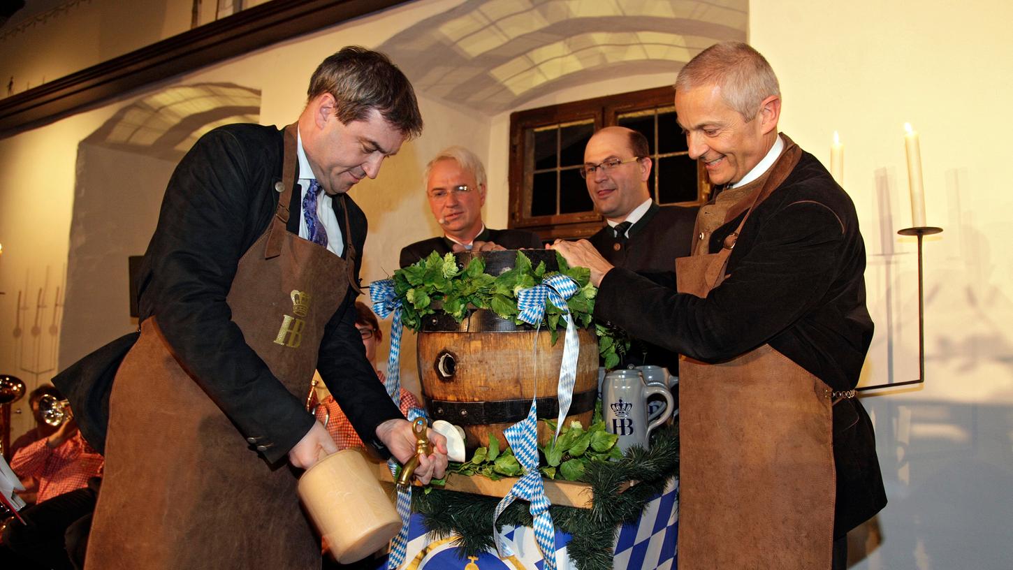 Startschuss für Hofbräu-Bier: Söder sticht Kaiserbock an