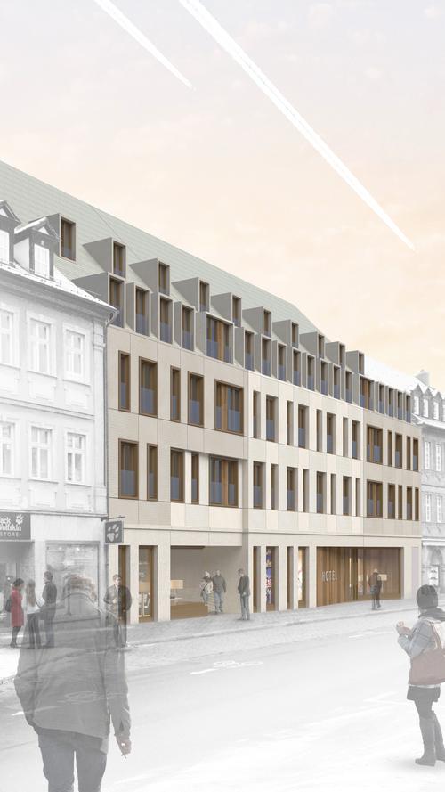 So soll die Fassade des Gebäudes in der Langen Straße aussehen. Der Siegerentwurf des Fassadenwettbewerbs des Architekturbüros "Wörner Traxler Richter" aus Dresden überzeugte die Bamberger Jury.
