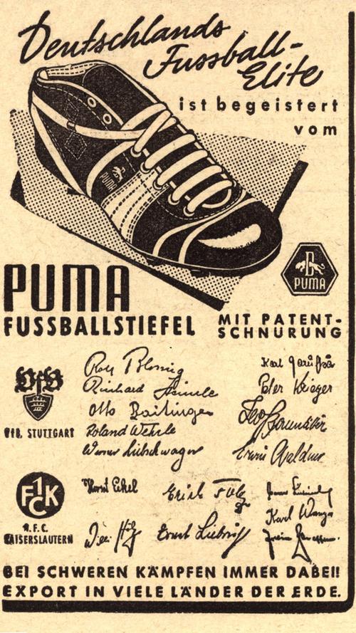 Im Jahr 1948 spalten die zerstrittenen Brüder das Unternehmen auf: Daraus gingen die Firmen Puma unter der Leitung von Rudolf Dassler und Adidas mit Adi Dassler als Chef hervor.