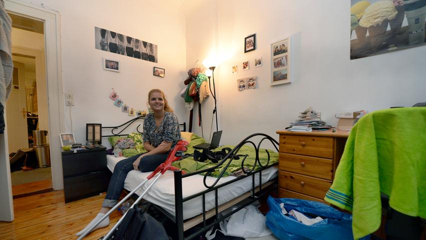 Eines der größeren Zimmer bewohnt Carlotta Rogge. Sie lebt am längsten in dieser WG, seit mehr als zwei Jahren.