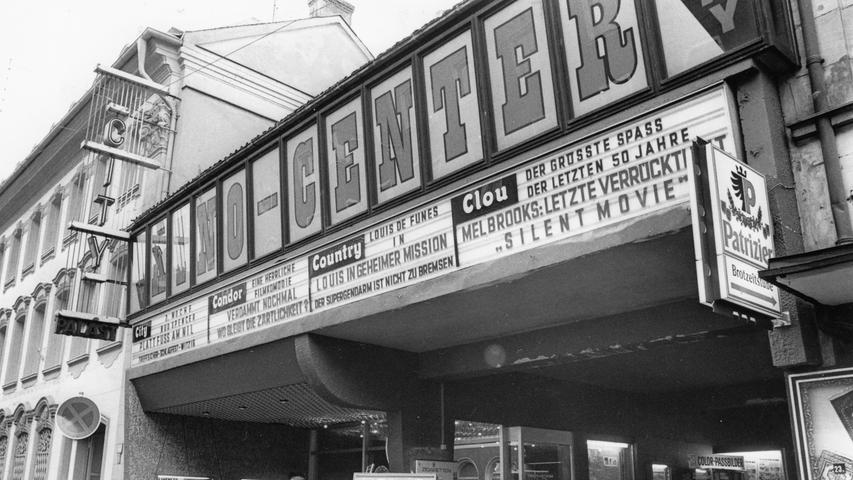 Das "City Kino" in der Rudolf-Breitscheid-Straße 14 wird am 29. November 1956 mit dem Film "Musikparade" eingeweiht, in den Hauptrollen sind Peter Alexander und Greta Lund zu sehen. Betreiber des "City Palastes" - wie der Name noch zur Eröffnung lautete - war Kurt Knösel, dem auch die "Camera" gehörte. 1956 ist das Kino mit 900 Plätzen eines der größten in Nordbayern. 1978 wird es umgebaut, danach legt es als "City Kino Fürth" wieder los. Pächter des Kinos ist seit 1978 Alfred Ach.