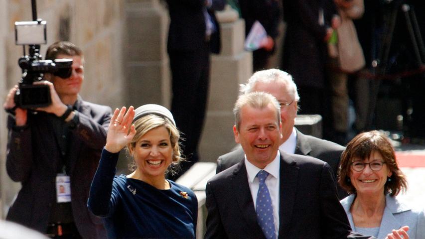 Lächeln, winken, posieren: Niederländisches Königspaar in Nürnberg