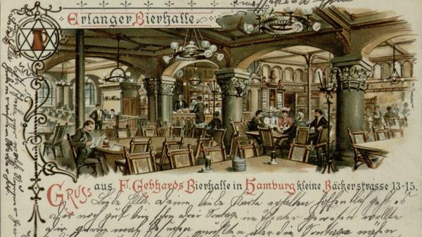 Das Erlanger Bier wurde im 19. Jahrhundert im gesamten Deutschen Reich, aber auch in die Schweiz, Frankreich, Spanien, England, Skandinavien, Nord- und Südamerika und Australien exportiert. Die Erlanger Bierhalle im Hamburg des Jahres 1904, die auch ein Export-Lager der Henningerschen Brauerei Erlangen war, zeigt zudem eines: am bürgerlichen Biertisch waren Frauen keine Ausnahme.