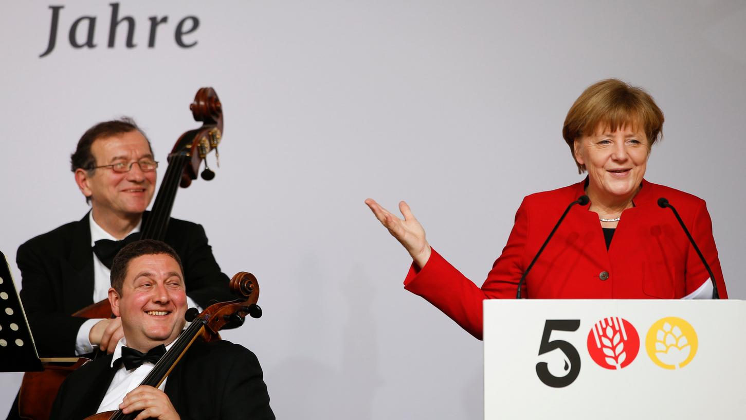 Kanzlerin Angela Merkel erntete bei den Feierlichkeiten zum Reinheitsgebot viel Beifall.