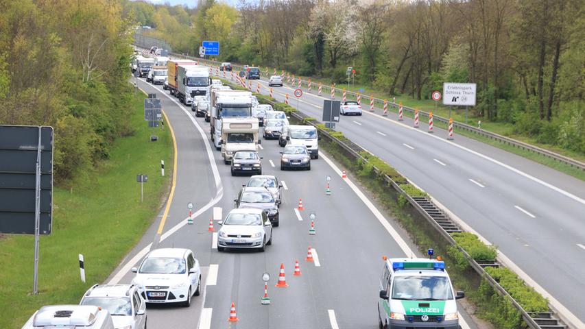Lkw verliert Anhänger auf der A73 bei Forchheim