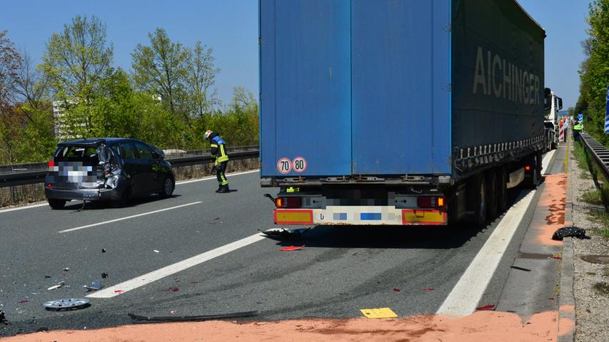 Unfall bei Erlangen sorgt für Verkehrschaos auf der A73