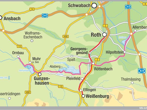 Grenzenlos mit dem Rad von Roth nach Weißenburg 