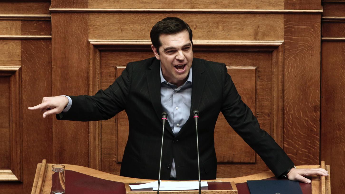 Griechenlands Premierminister Alexis Tsipras kurz vor der Verabschiedung der Reformen.
