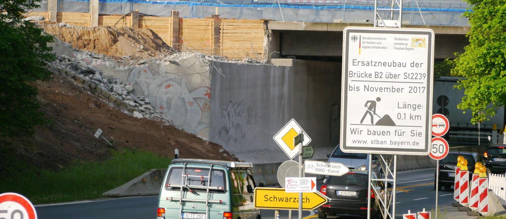 Schwabach: Brücke über B2 muss erneuert werden