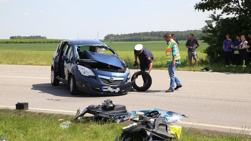 Eine Person nach Unfall auf der B14 bei Roßtal verletzt