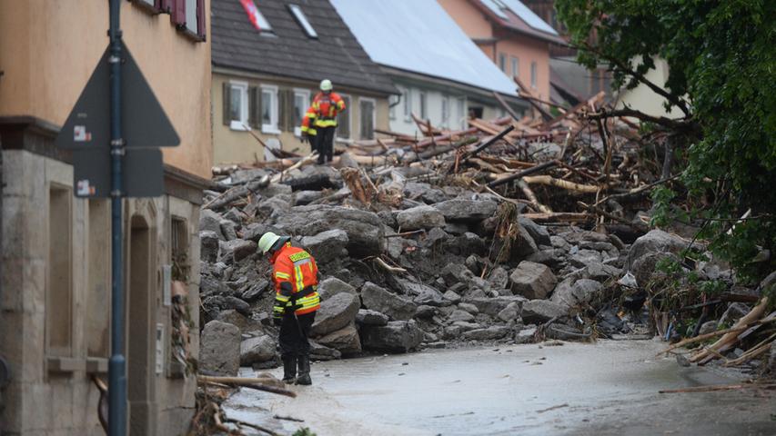 Baden-Württembergisches Braunsbach völlig überschwemmt
