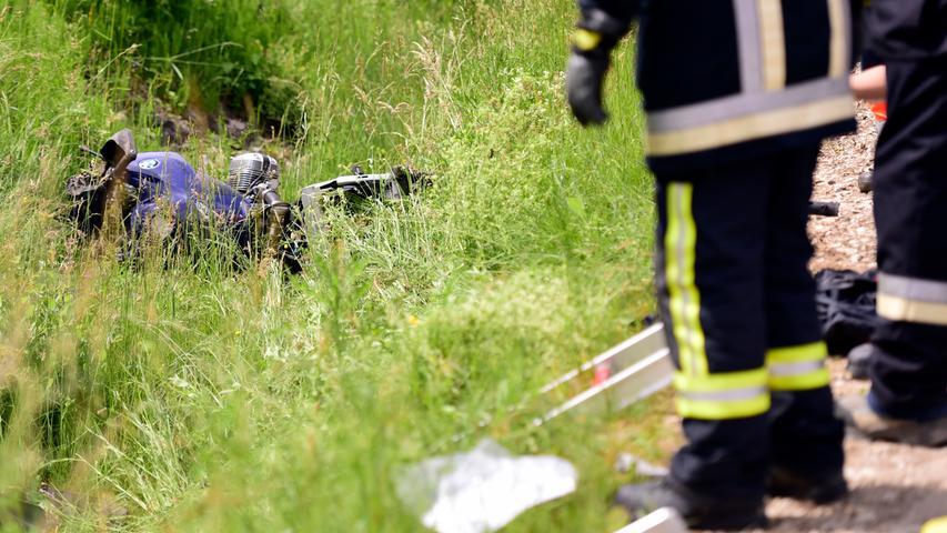 Hubschrauber rettet verletzten Motoradfahrer bei Stöckelsberg