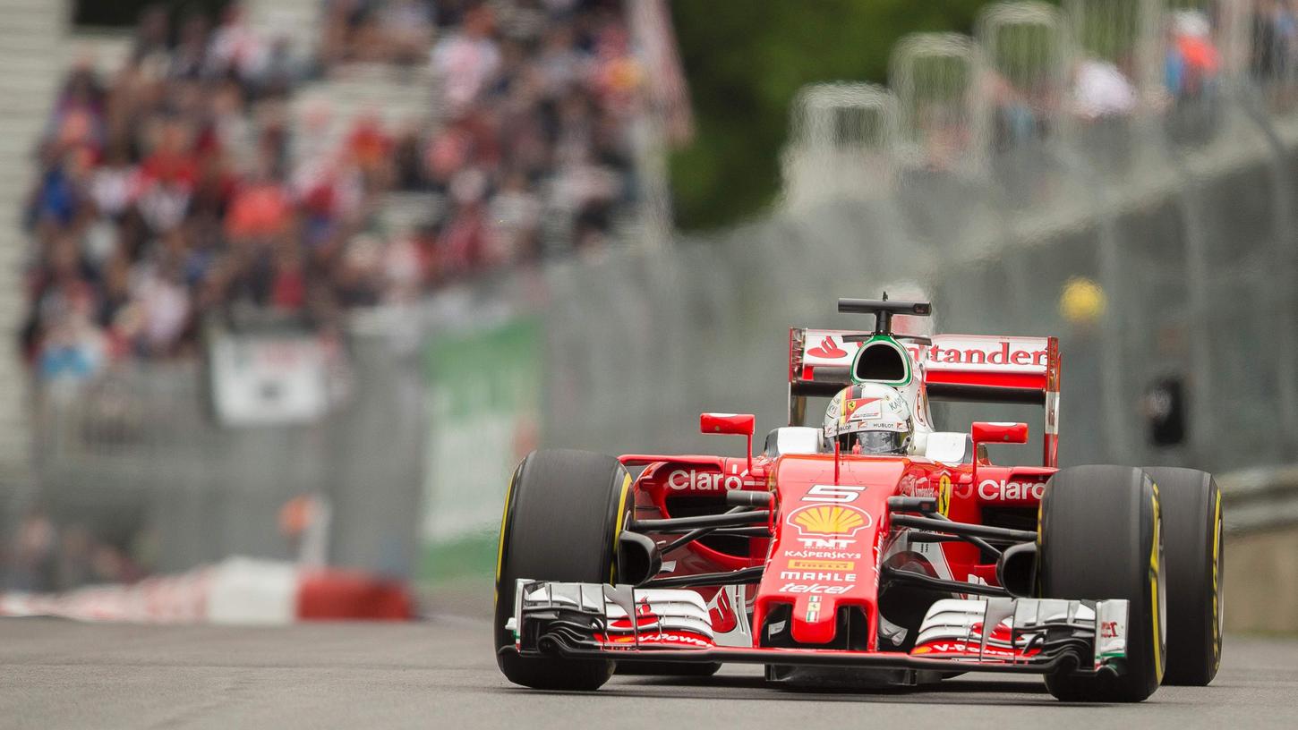 Sebastian Vettel im Ferrari machte im Training am Samstag due beste Figur.