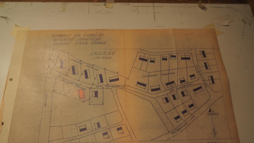 Das Sozialwerk Schaeffler war auch im Wohnungsbau aktiv. Hier ein Bauplan wür ein Wohnhaus für vier Familien.