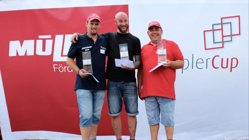 Die Gewinner des 12. StaplerCups 2016 (v.l.n.r.): Maximilian Üblacker jun., Jörg Klößinger und Herbert Leuci.