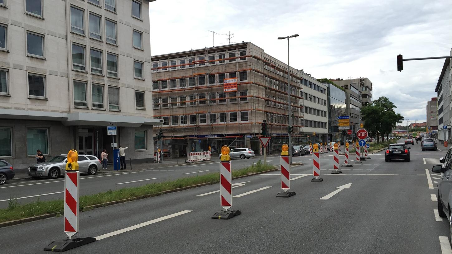 Die Marienstraße ist nach dem Unfall in Richtung Osten nur einspurig befahrbar.