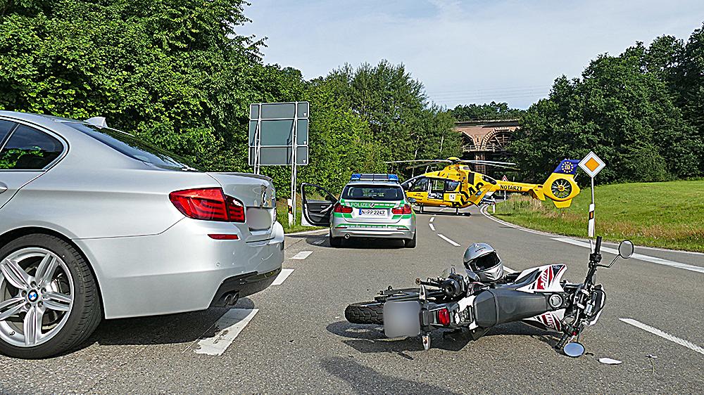 Motorradfahrer wurde bei Pleinfeld schwer verletzt