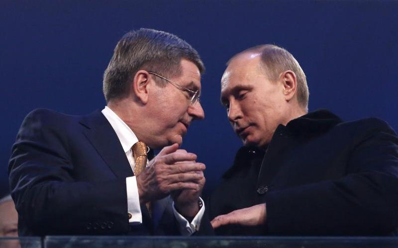 Ob IOC-Chef Thomas Bach und Russlands Präsident Wladimir Putin auch nach dem Sonntag noch so einträchtig zusammenstehen werden?