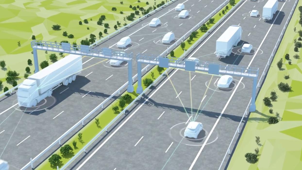 Gleich mehrere Sensoren sollen mit den Fahrzeugen auf der Straße kommunizieren. Entwickelt wird das System unter anderem von Siemens. Gleich mehrere Sensoren sollen mit den Fahrzeugen auf der Straße kommunizieren. Entwickelt wird das System unter anderem von Siemens.