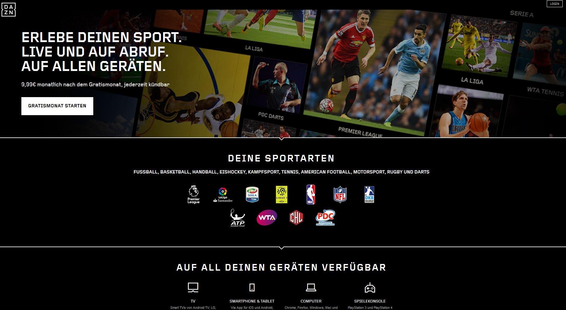 Streaming-Portal DAZN zeigt Europas Top-Ligen Nordbayern