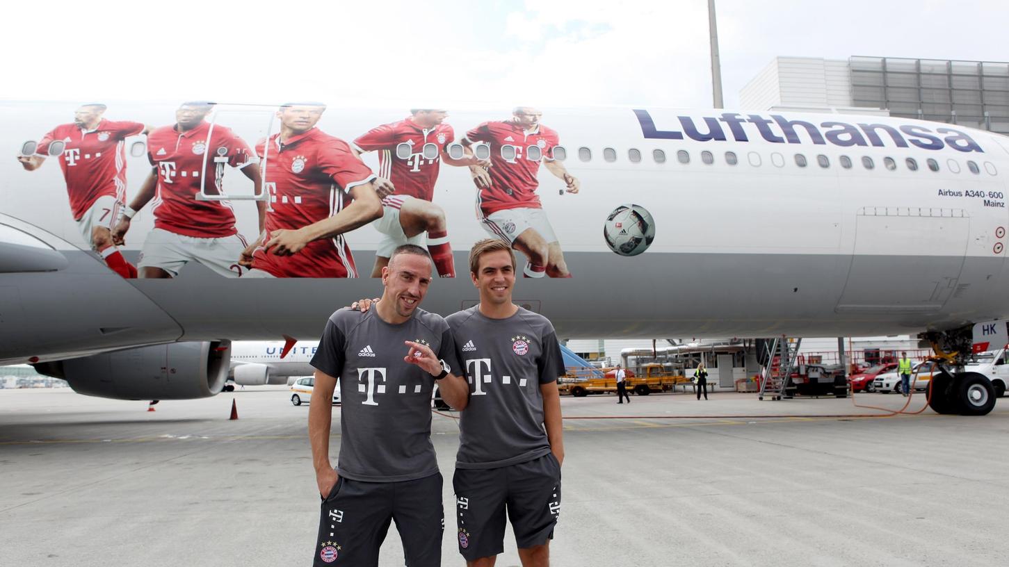 Beinahe wären Lahm und Ribery mit der "Nürnberg" zu ihrer Promo-Tour in die USA aufgebrochen.