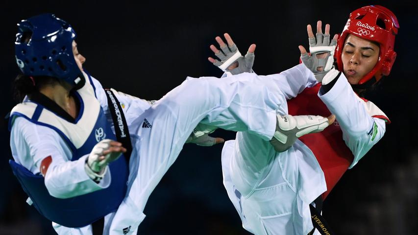 Rabia Gülec (rechts) holte bei der Taekwondo-WM 2013 Bronze, belegte bei den Europameisterschaften 2014, 2016 und 2018 ebenfalls den dritten Platz. Bei Olympia 2016 in Rio kam sie bis ins Viertelfinale.