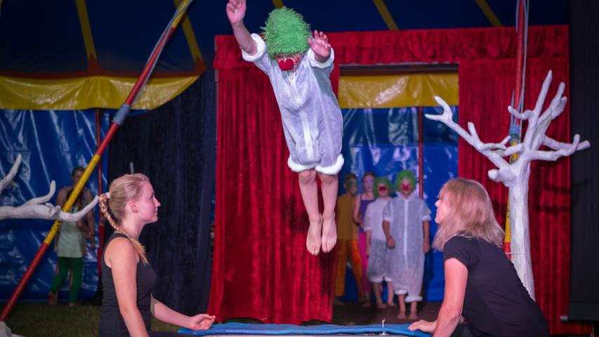 Bodenakrobatik, Trapezkunst, Feuerjonglage und Clownerie: Eine ganze Show haben die Kinder des Ferienzirkus‘ Sternschnuppe auf die Beine gestellt.