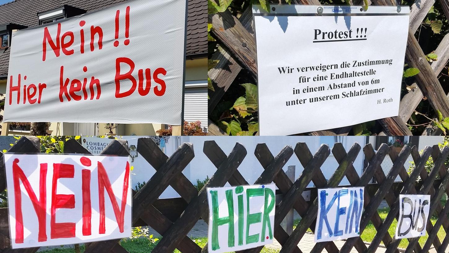 VAG plant Busnetz um: Plakatprotest in Buchenbühl