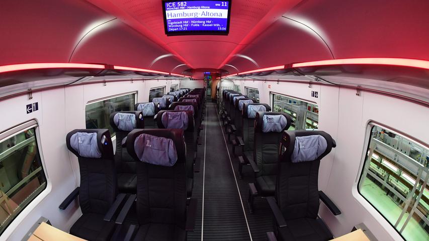 A first class compartment of a new ICE 4 high speed train of German railway operator Deutsche Bahn is pictured in Berlin on September 13, 2016..Deutsche Bahn is presenting the new, fourth generation model of it's Inter City Express (ICE) high speed train, that the company plans to put into servic in December 2017. / AFP PHOTO / TOBIAS SCHWARZ
