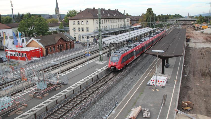 Bahnarbeiten für die ICE-Trasse in Kersbach und Forchheim