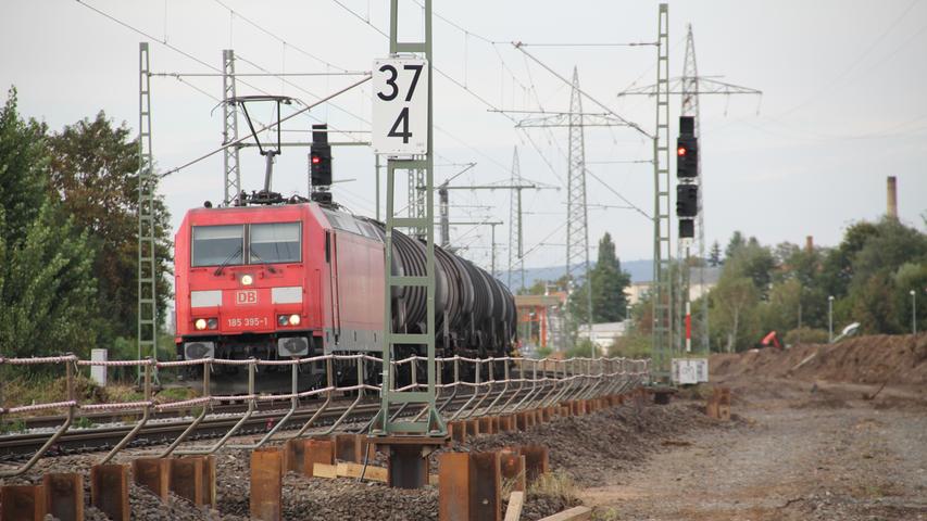 Bahnarbeiten für die ICE-Trasse in Kersbach und Forchheim