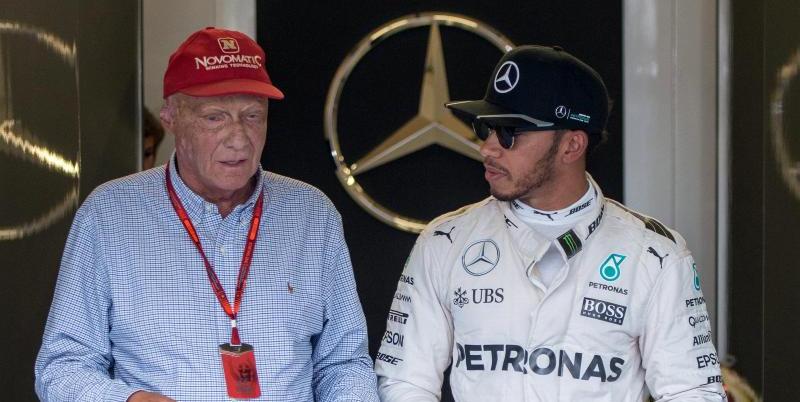 Niki Lauda, Aufsichtsratsvorsitzender des Mercedes-Formel-1-Teams, gilt als einer der engsten Vertrauten Lewis Hamiltons.