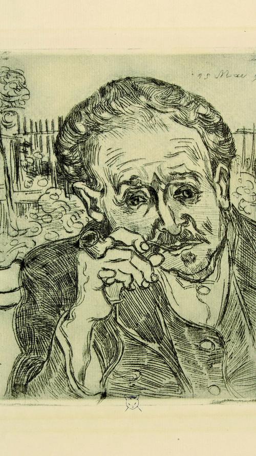Impressionismus lebt ausschließlich von der Farbe? Falsch! Der Kulturspeicher in Würzburg zeigt "Impressionismus schwarz/weiß". Zu sehen sind Druckgrafiken, darunter auch Van Goghs "Bildnis Dr. Gachet".
