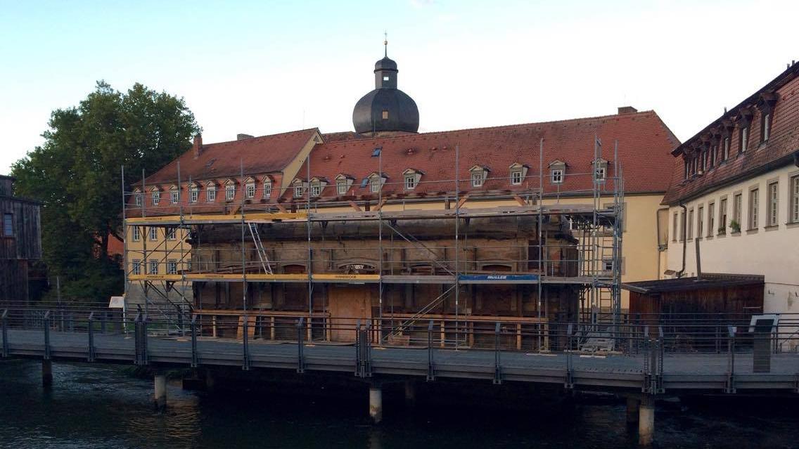 Die Bamberger Sterzermühle wird derzeit abgebaut. 2018 soll hier das Besucherzentrum Welterbe eröffnet werden.