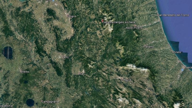 Das Zentrum des ersten Erdbebens liegt in der Nähe des kleinen Dorfes sul Nera.