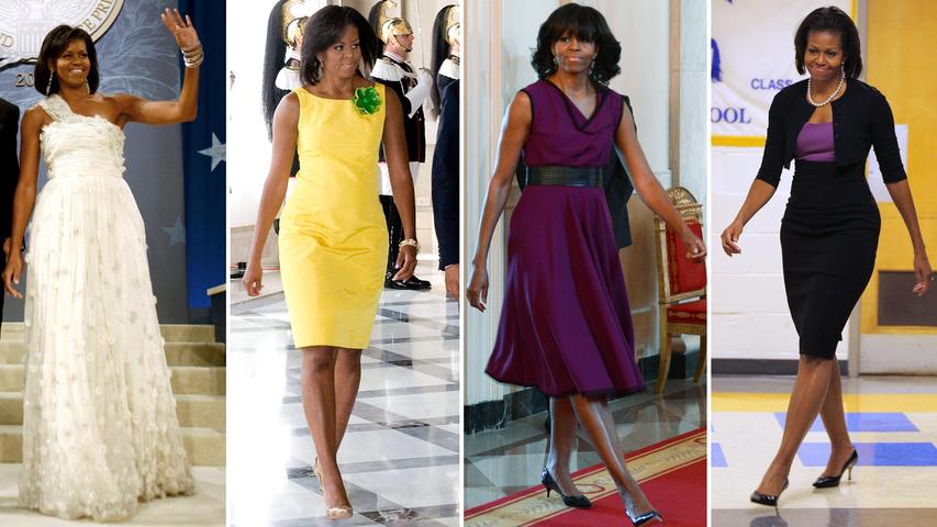Stilikone im Weißen Haus: Obamas Ehefrau Michelle sorgt für den nötigen Glamour-Faktor dieser Präsidentschaft. Sie ist eine Stilikone, intelligent, engagiert und rhetorisch mindestens ebenso versiert wie ihr Mann. Viele halten sie für durchaus präsidiabel.