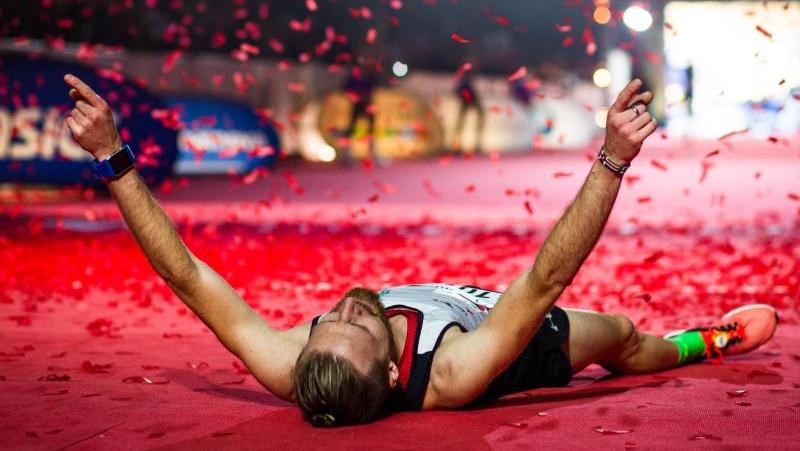 Jubelbilder wie dieses von Marcus Schöfisch beim Frankfurt-Marathon 2016 wird es in diesem Jahr nicht geben. Die 39. Auflage des Stadtmarathons wurde wegen der Corona-Pandemie abgesagt.