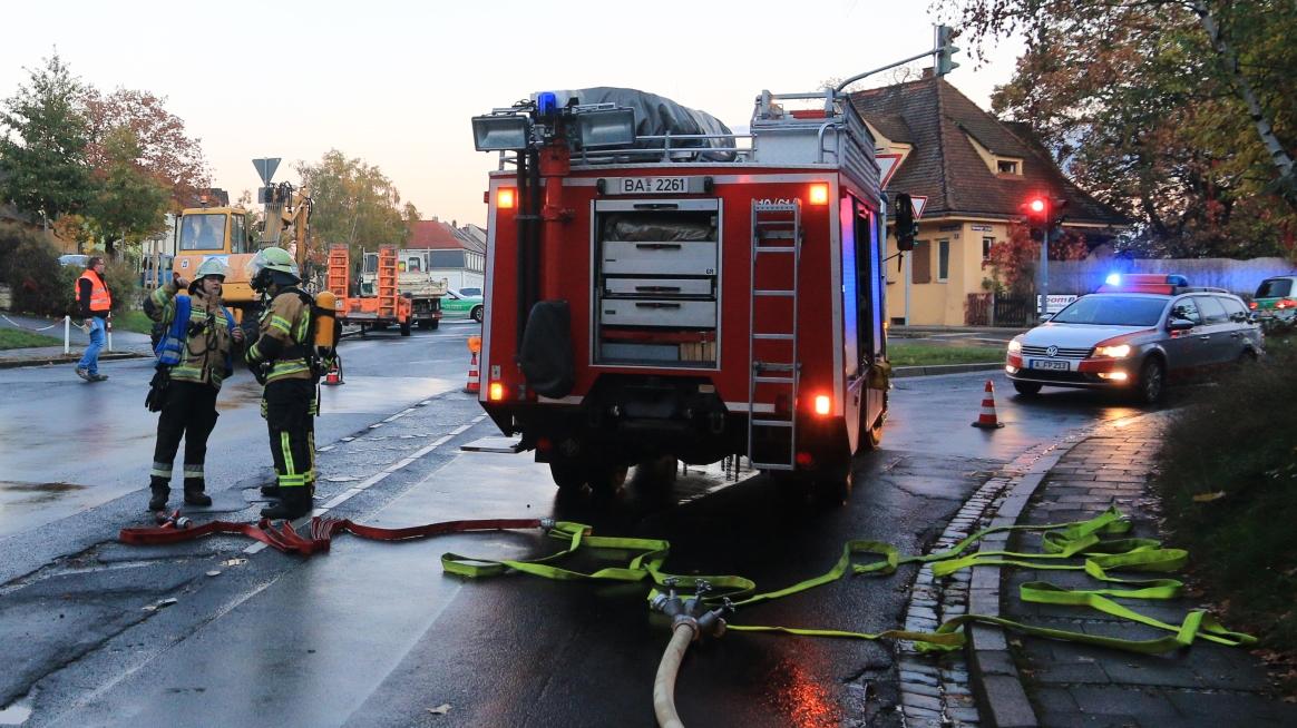 Gasaustritt legte Verkehr am Bamberger Bahnhof lahm Gasaustritt legte Verkehr am Bamberger Bahnhof lahm