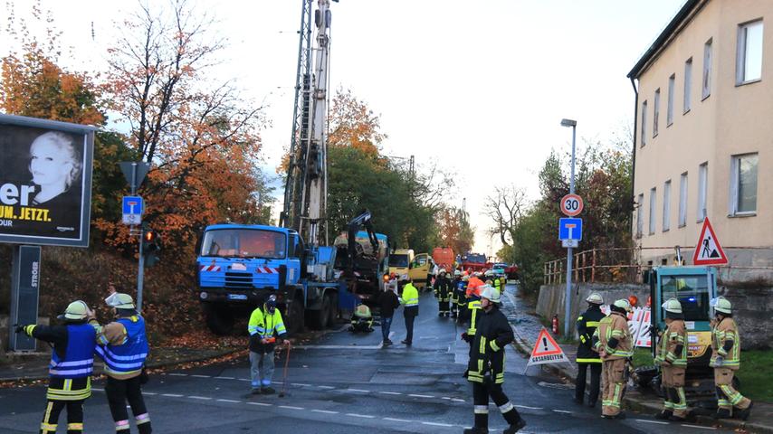 Bamberg: Bagger beschädigt Gasleitung und verursacht Verkehrschaos