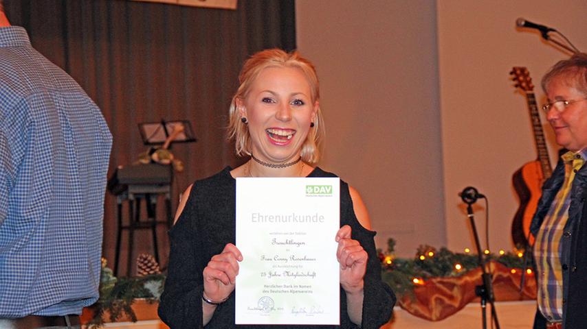 25-Jähriges: Conny Rosenbauer ist seit ihrer Geburt Mitglied beim Treuchtlinger Alpenverein