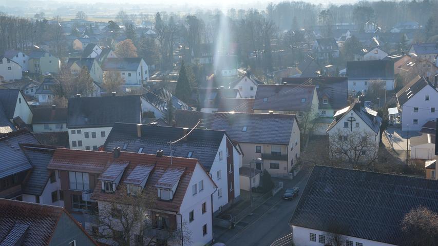 Exklusiver Ausblick: Kersbach vom Kirchenturm aus