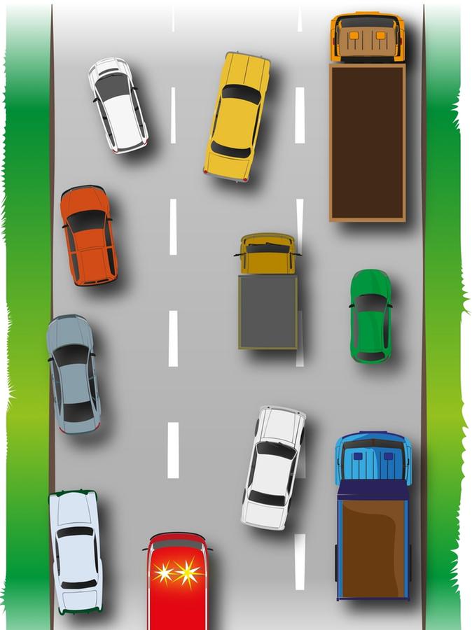 So geht Rettungsgasse: Die Fahrzeuge auf der äußeren linken Spur sollten soweit links fahren wie möglich, die Fahrzeuge auf allen anderen Spuren soweit rechts wie möglich.