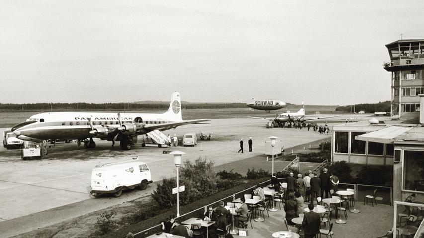 PanAm flog den Nürnberger Flughafen in den 1960er Jahren mit der Douglas DC6 an.