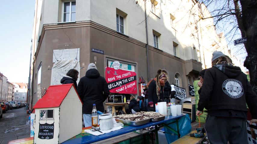 Kundgebung nach Hausbesetzung in der Wodanstraße