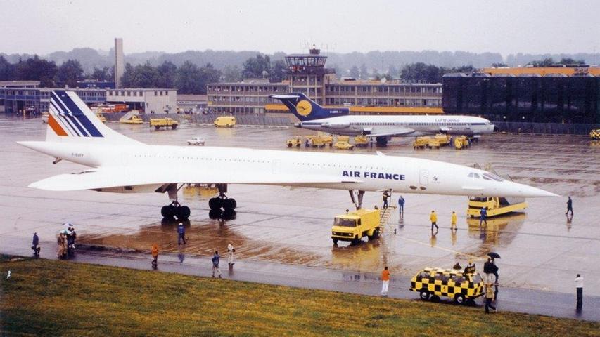 Die Landung des französischen Überschall-Passagierflugzeuges Concorde lockte am 21. Juli 1986 über 20.000 Schaulustige zum Nürnberger Flughafen.