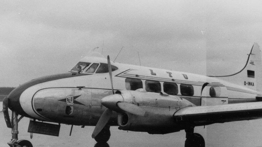 Die De Havilland D.H. 104 Dove wurde als Transportflugzeug für Kurzstrecken eingesetzt. Diese Maschine von LTU wurde restauriert und fliegt heute noch.