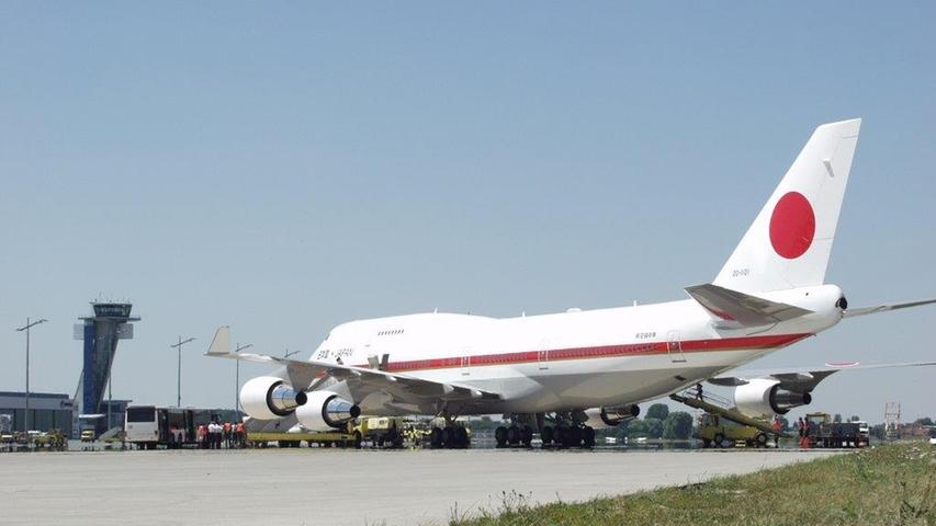 Diese Boeing 747-400 war für die japanische Regierung im Einsatz und landete auch in Nürnberg.
